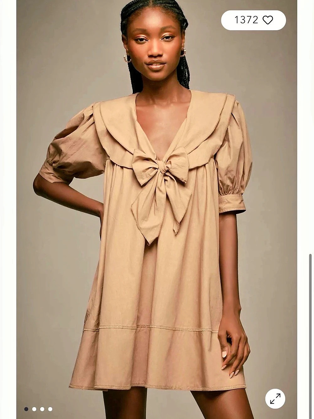 Pilcro Short-Sleeve Bow-Front Tunic Mini Dress Sz Large